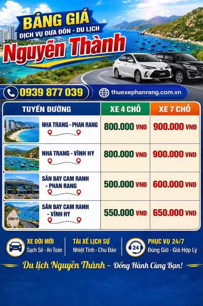Xe Sân Bay Đi Vĩnh Hy Bao Nhiêu Tiền