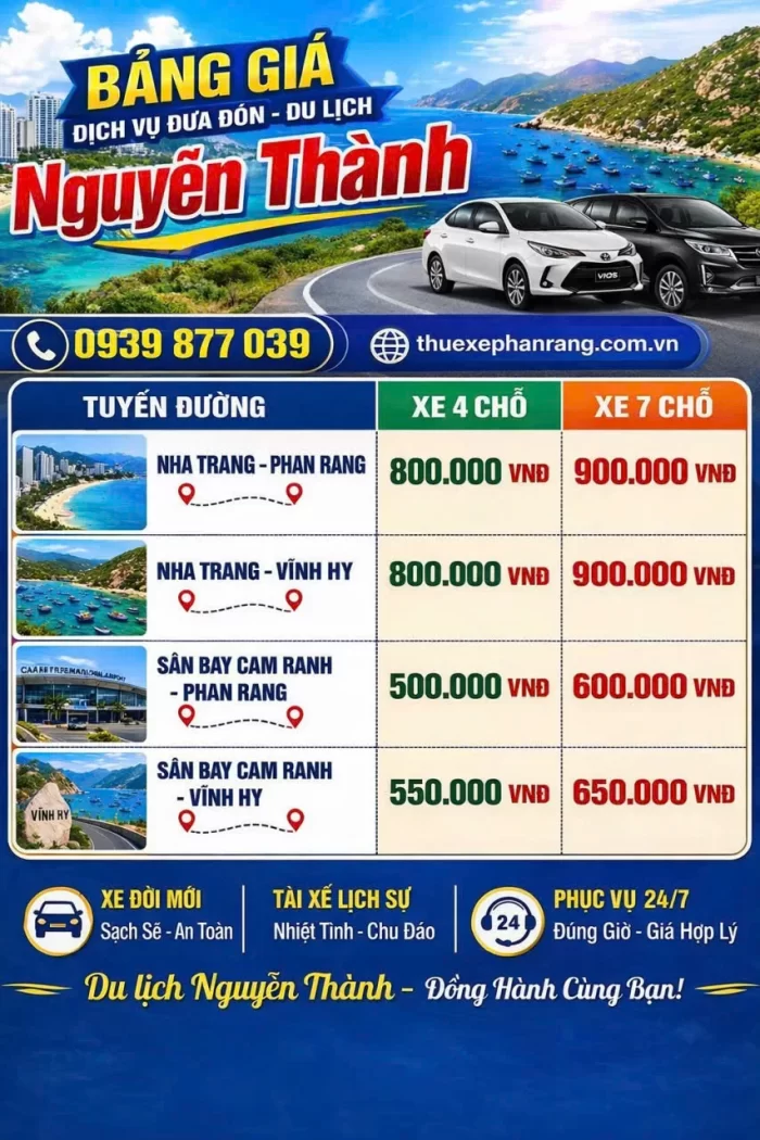 Thuê xe sân bay đi biển Cà Ná